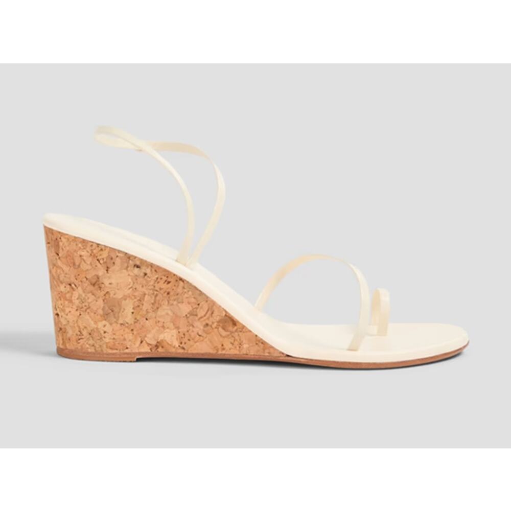 Ancient Greek Sandals Chora Leather Strappy Cork Wedge Sandals Cream 8 NWT - Picture 2 of 9